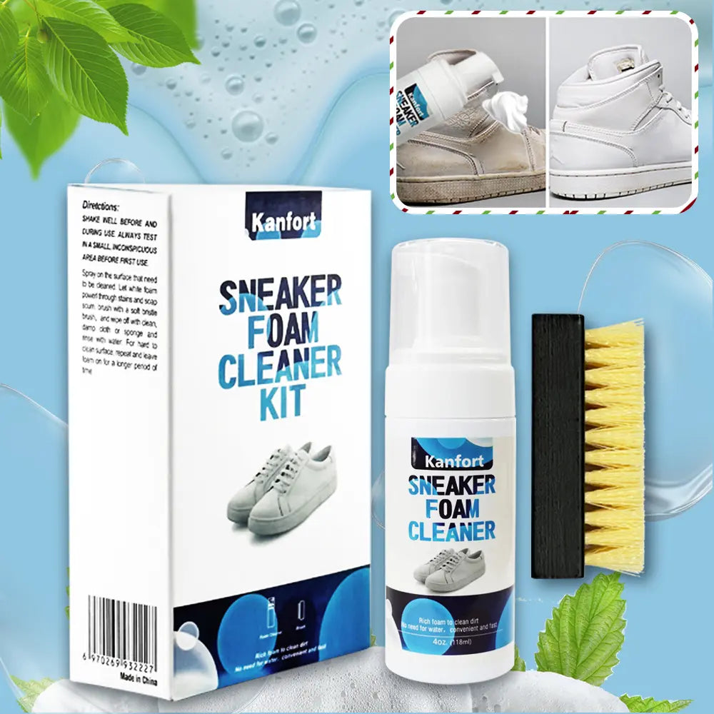 Sneaker Foam Cleaner Kit for White Shoes - Deep Clean Stain Removal 4oz / 118ml