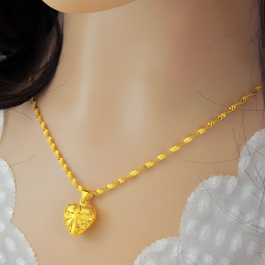 Gold Heart Necklace for Women