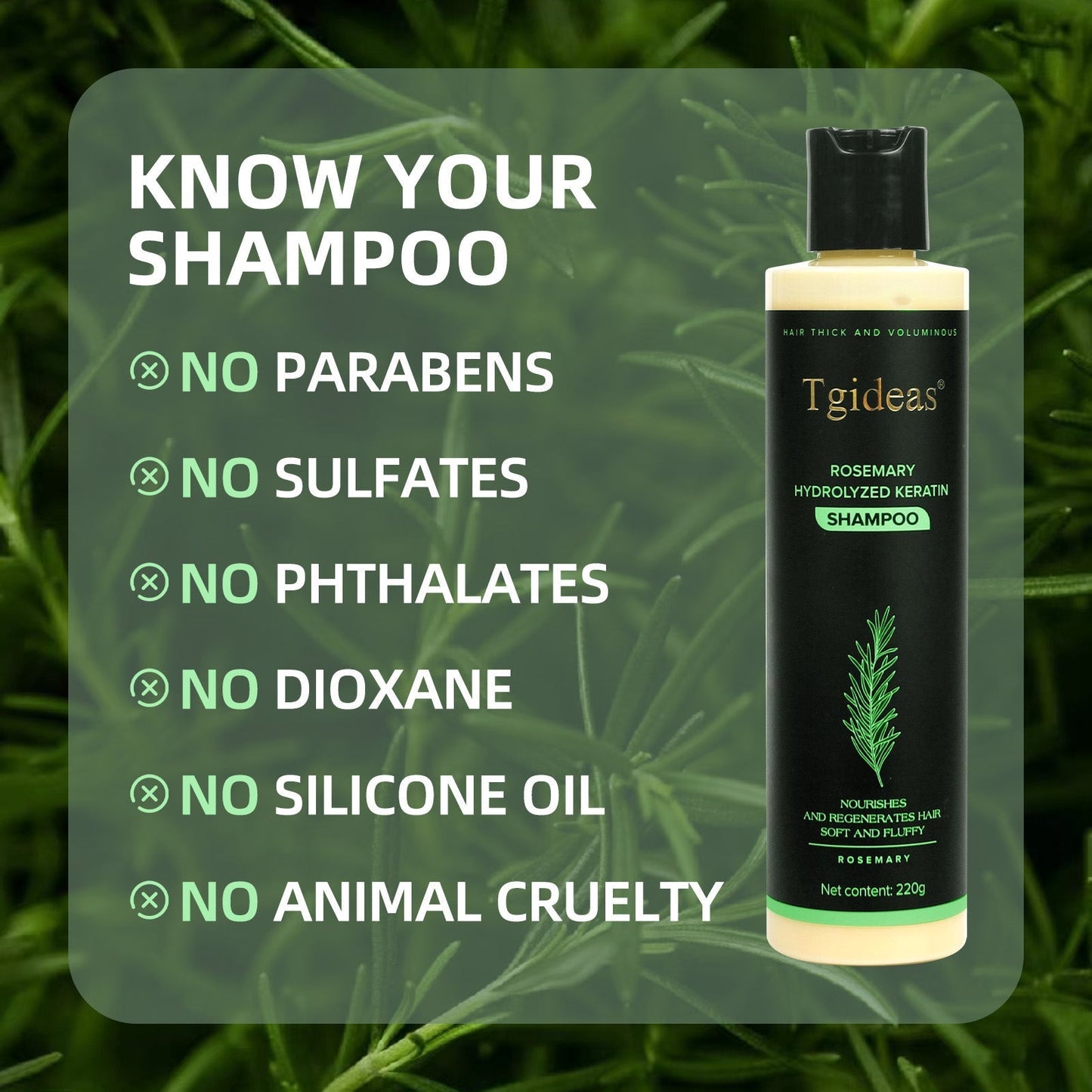 Tgideas® Rosemary Shampoo | Hair Growth & Scalp Treatment