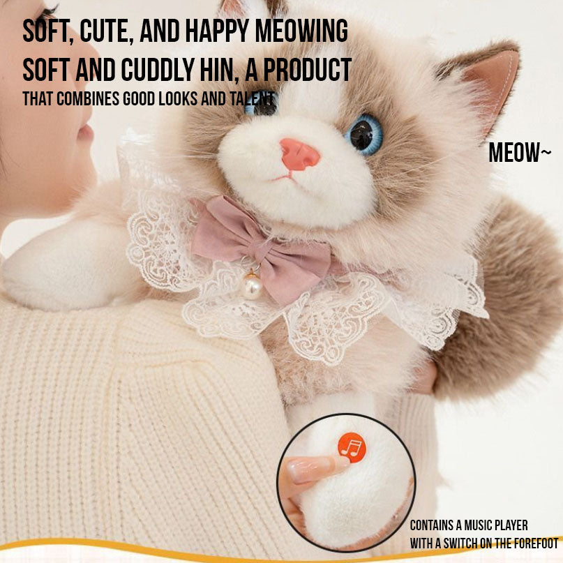 Plush Tuxedo Cat Backpack – Cute Bag for Cat Fans Daily Companion