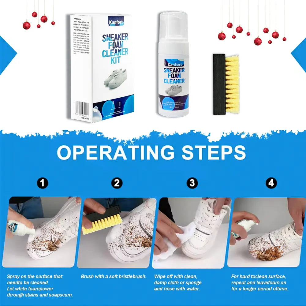 Sneaker Foam Cleaner Kit for White Shoes - Deep Clean Stain Removal 4oz / 118ml