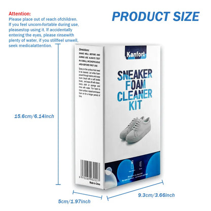 Sneaker Foam Cleaner Kit for White Shoes - Deep Clean Stain Removal 4oz / 118ml