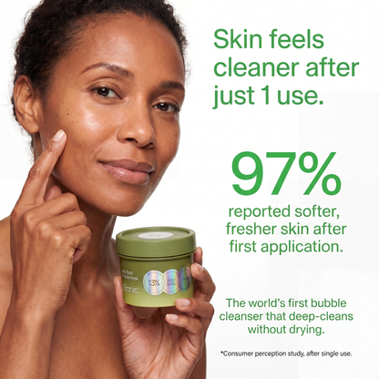 Holy Basil Bubble Deep Mask | Blackhead Removal & Pore Cleansing, Purifying Clay Wash-Off Pack, Carbonated Water, for Sensitive Skin | Korean Skincare, 90g / 3.17 oz