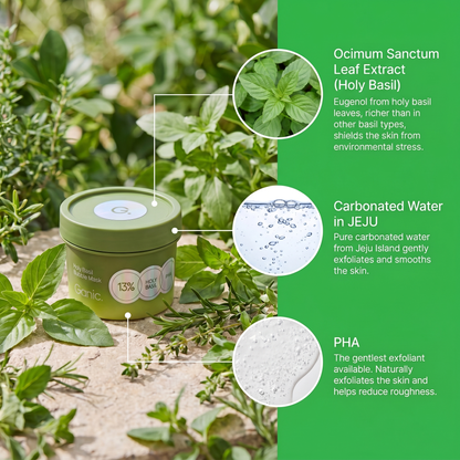 Holy Basil Bubble Deep Mask | Blackhead Removal & Pore Cleansing, Purifying Clay Wash-Off Pack, Carbonated Water, for Sensitive Skin | Korean Skincare, 90g / 3.17 oz