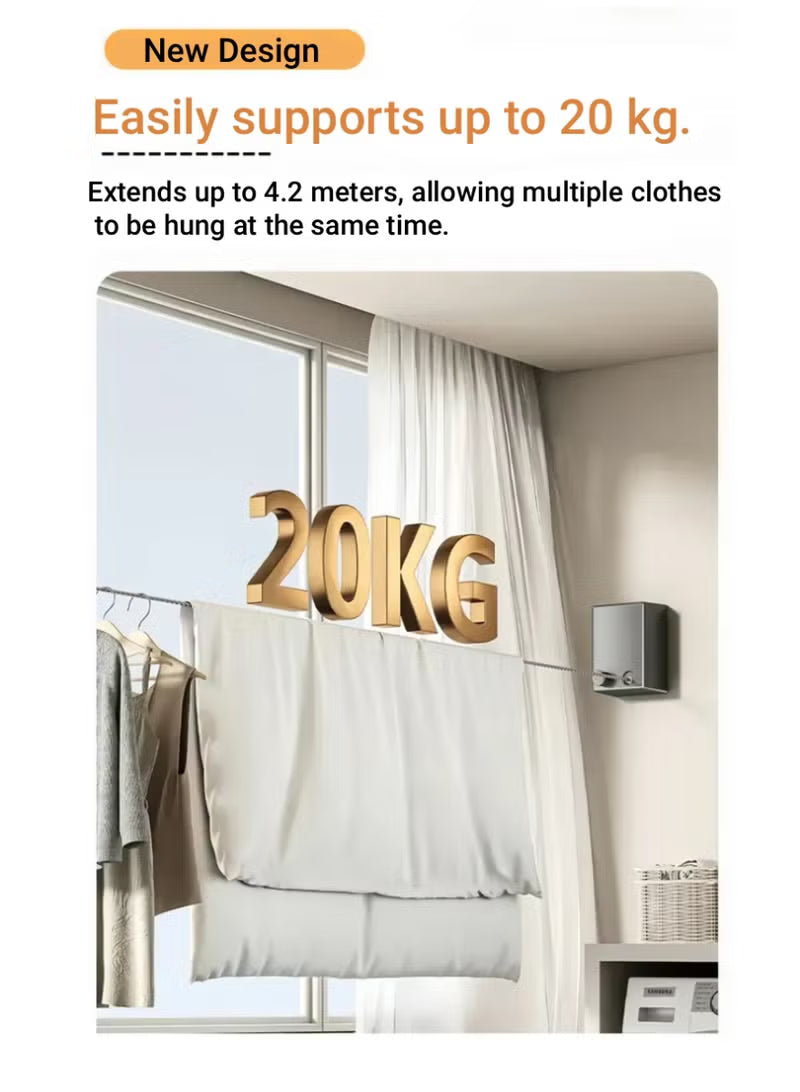 Retractable Clothesline 4.2M | حبل غسيل قابل للسحب بطول 4.2 متر
