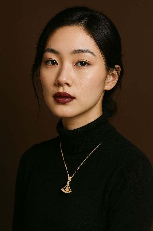 Gold plated fan necklace